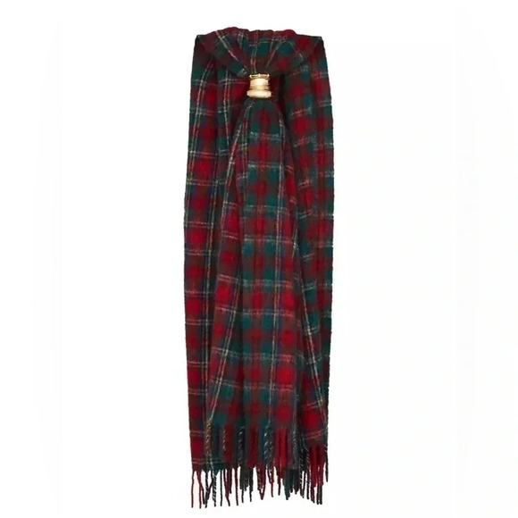 Saint Laurent Extra Long Scarf In Tartan Alpaca, Wool And Mohair - Picture 2 of 4